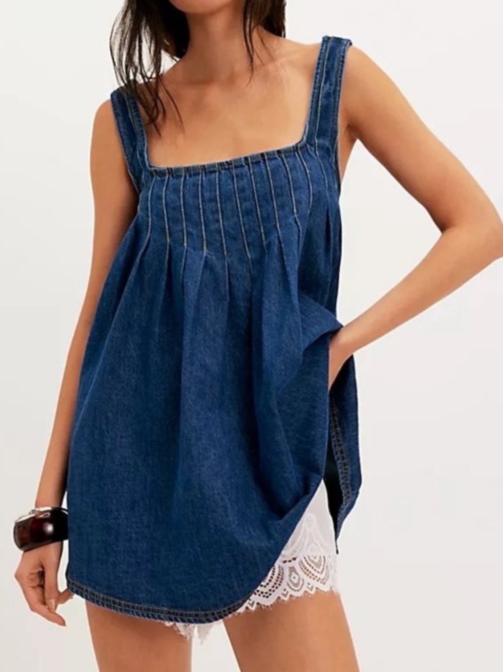 FP Katie Denim Tunic Top